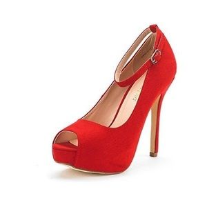 Dream Pairs Peep Toe Platform Red Heel!!